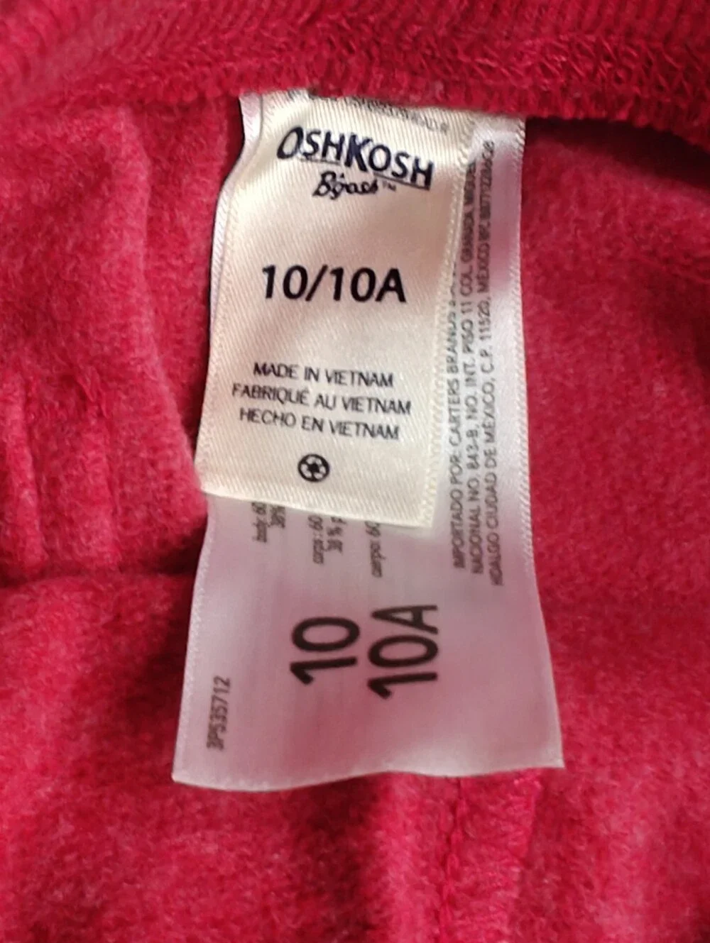 OshKosh B'gosh Bright Red Zip-Up Hoodie with Hood And Pants